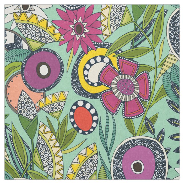 joie floral mint fabric (Swatch)