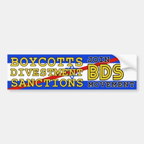 Join BDS movement boycott Israel Bumper Sticker