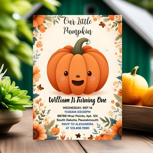 Join Farm Kids Our Little Pumpkin Is Turning One Invitation