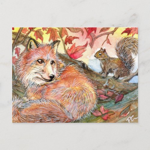 Join Me For A Nap With Fox And Squirrel Postcard