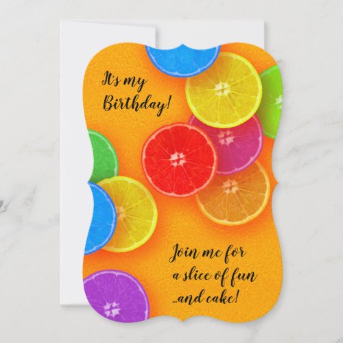 Join me for a slice of fun and cake Birthday Party Invitation