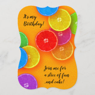 Join me for a slice of fun and cake Birthday Party Invitation