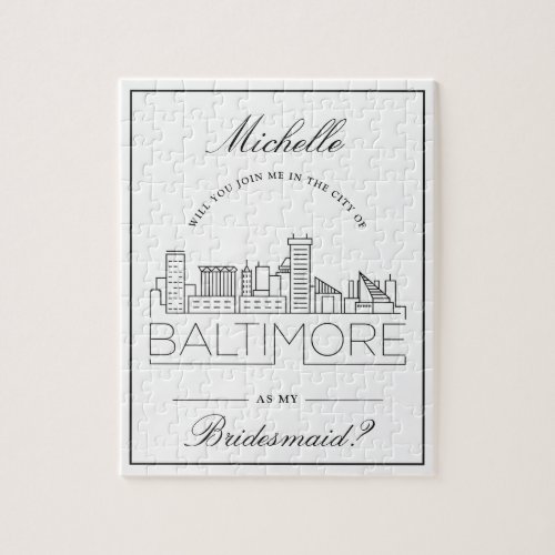 Join Me In Baltimore  Bridesmaid Request Jigsaw Jigsaw Puzzle