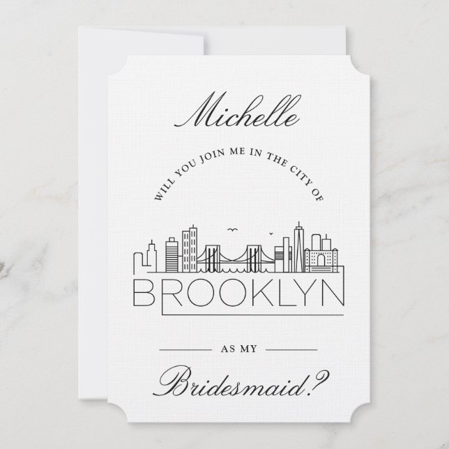 Join Me in Brooklyn | Bridal Party Request Invitation (Front)