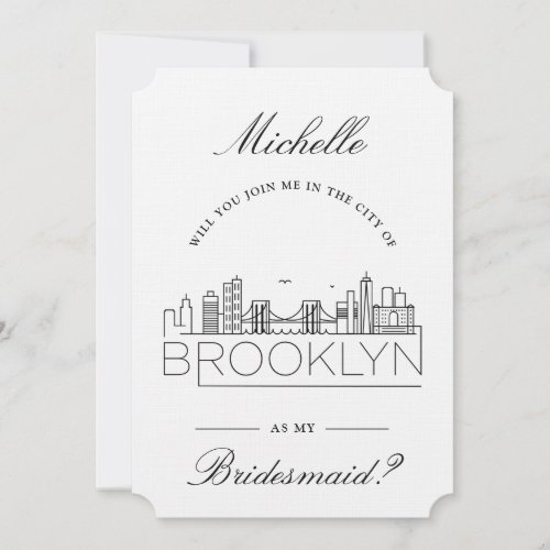 Join Me in Brooklyn  Bridal Party Request Invitation
