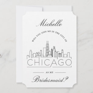 Join Me in Chicago Bridal Party Request Invitation