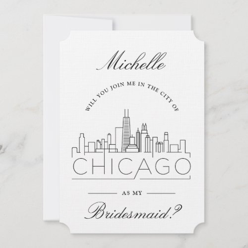 Join Me in Chicago  Bridal Party Request Invitation