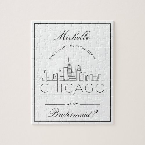 Join Me In Chicago Bridesmaid Request Jigsaw Jigsaw Puzzle
