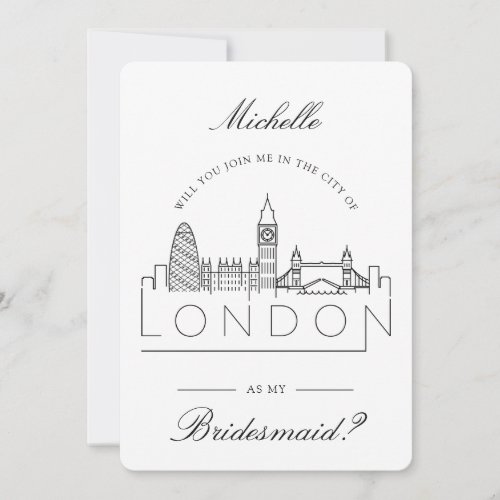 Join Me in London  Bridal Party Request Invitation