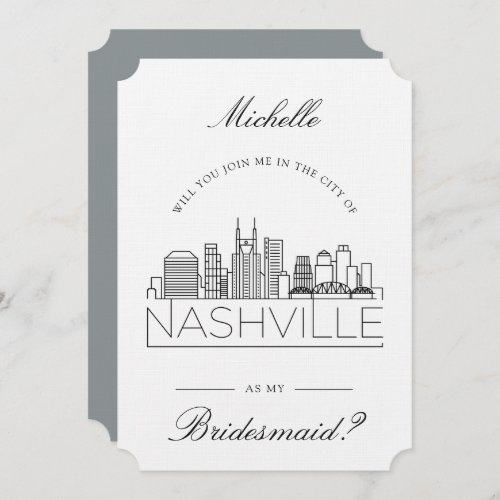 Join Me in Nashville  Bridal Party Request Invitation