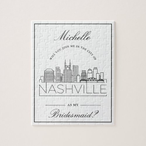 Join Me In Nashville  Bridesmaid Request Jigsaw Puzzle