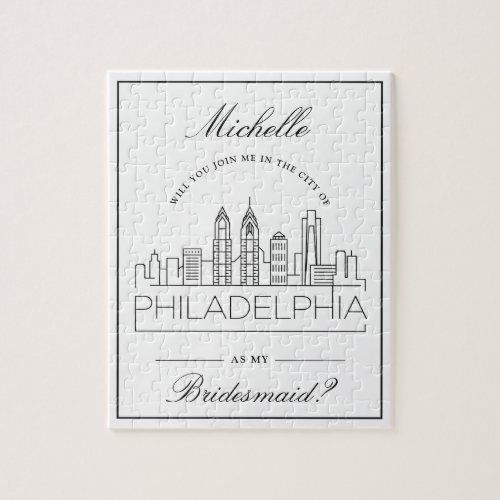 Join Me In Philadelphia Bridesmaid Request Jigsaw Jigsaw Puzzle