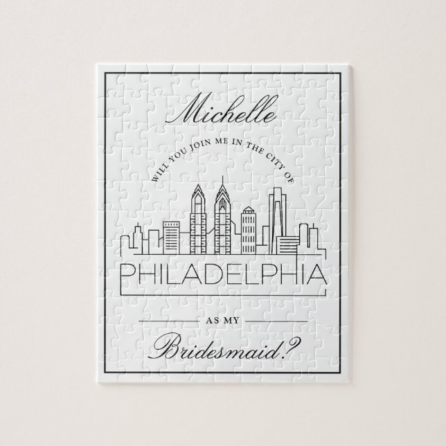 Join Me In Philadelphia Bridesmaid Request Jigsaw Puzzle (Vertical)