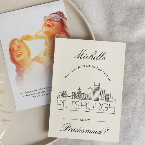 Join Me in Pittsburgh  Bridal Party Request Invitation