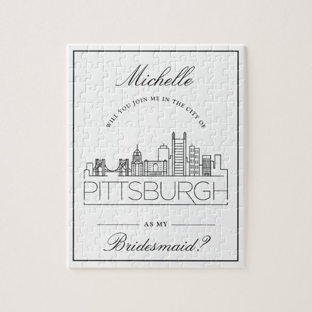 Join Me In Pittsburgh! | Bridesmaid Request Jigsaw Jigsaw Puzzle (Vertical)