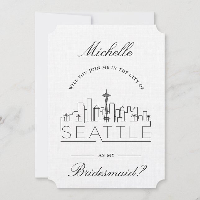 Join Me in Seattle | Bridal Party Request Invitation (Front)