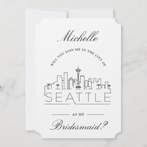 Join Me in Seattle  Bridal Party Request Invitation