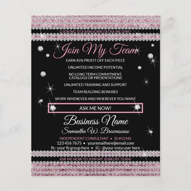 Join My Team Jewelry Bling Flyer (Front)