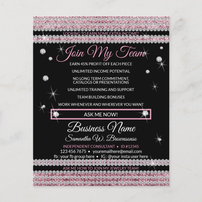 Join My Team Jewelry Bling Flyer