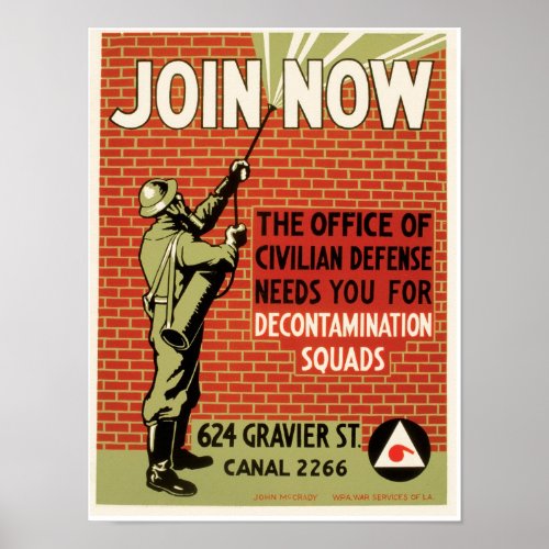 Join Now  Civil Defense Poster