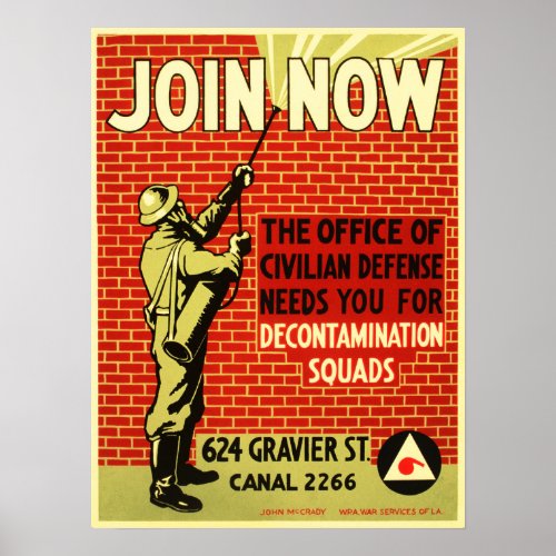 JOIN NOW Decontamination Squads WPA War Services Poster