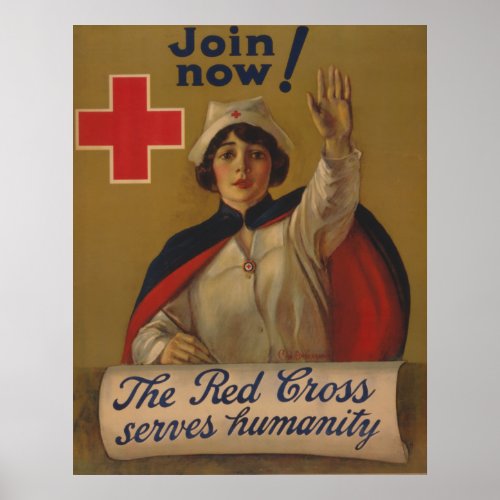 Join Now  The Red Cross serves humanity Poster