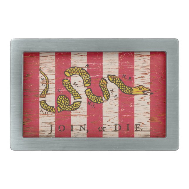Join or Die Ben Franklin Snake Belt Buckle (Front)