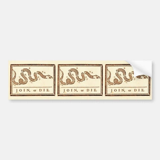 Join or Die Bumper Sticker (Front)