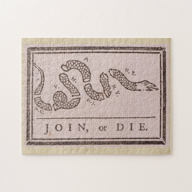 Join or Die by Benjamin Franklin Jigsaw Puzzle (Horizontal)
