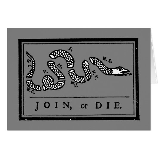 Join Or Die Cartoon, 1754 Cards (Front Horizontal)