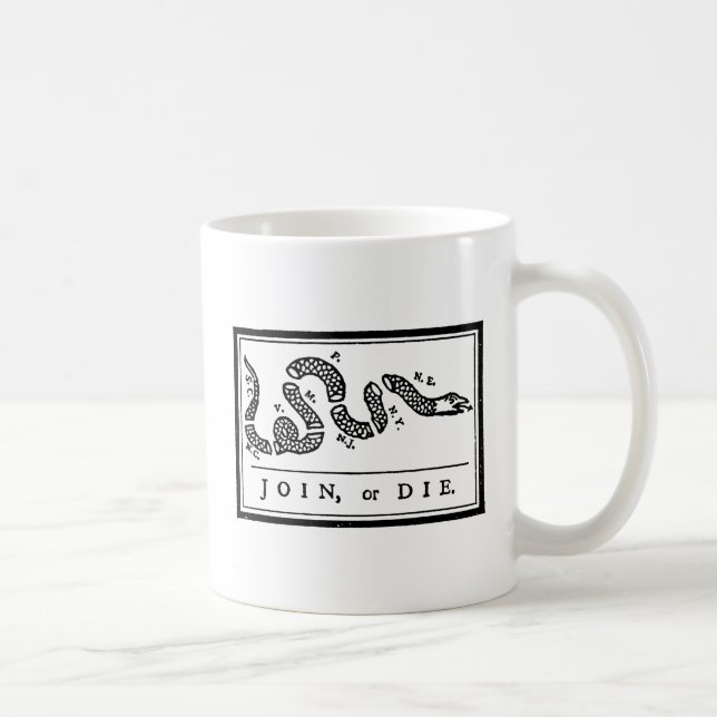 Join Or Die Cartoon, 1754 Coffee Mug (Right)