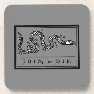 Join Or Die Cartoon, 1754 Drink Coaster