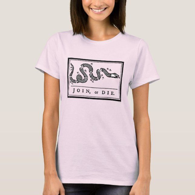Join Or Die Cartoon, 1754 T-Shirt (Front)
