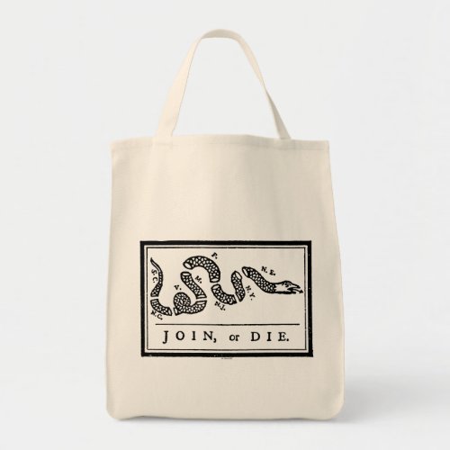 Join Or Die Cartoon 1754 Tote Bag