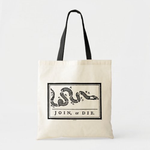 Join Or Die Cartoon 1754 Tote Bag