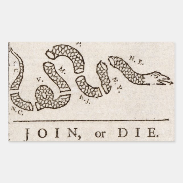 Join, or Die Flag Rectangular Sticker (Front)