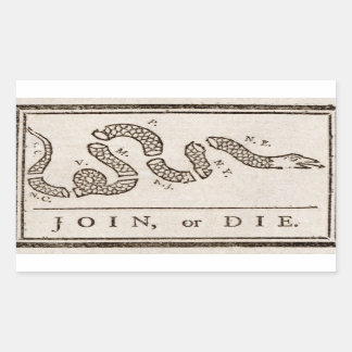 Join, or Die Flag Rectangular Sticker