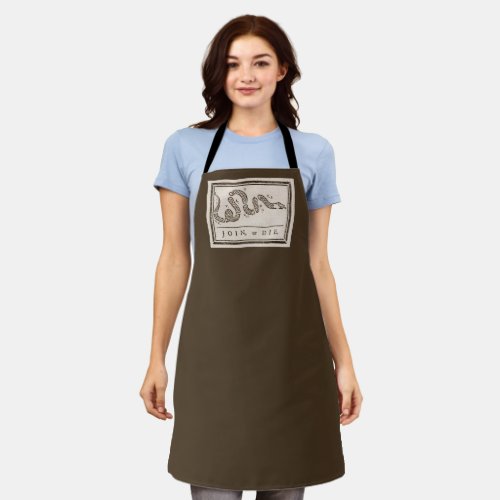 Join or Die Franklin Rattlesnake Political Cartoon Apron