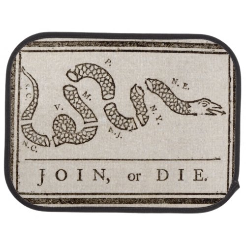 Join or Die Franklin Rattlesnake Political Cartoon Car Floor Mat