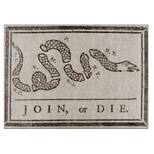 Join or Die Franklin Rattlesnake Political Cartoon Cutting Board
