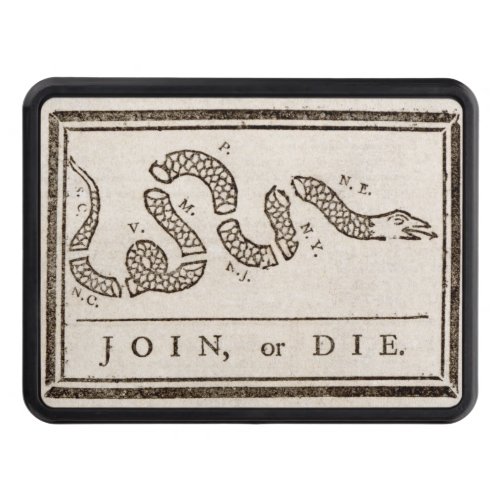 Join or Die Franklin Rattlesnake Political Cartoon Hitch Cover