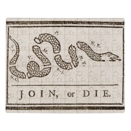 Join or Die Franklin Rattlesnake Political Cartoon Jigsaw Puzzle