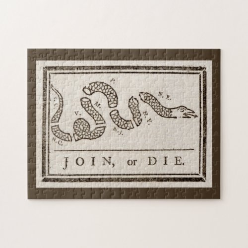 Join or Die Franklin Rattlesnake Political Cartoon Jigsaw Puzzle