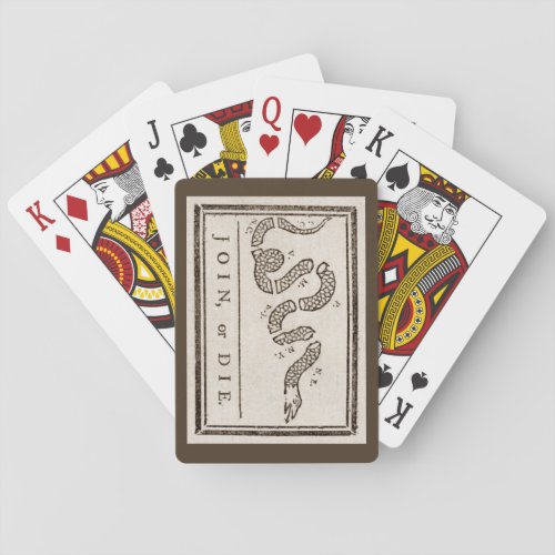 Join or Die Franklin Rattlesnake Political Cartoon Playing Cards