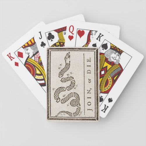 Join or Die Franklin Rattlesnake Political Cartoon Playing Cards