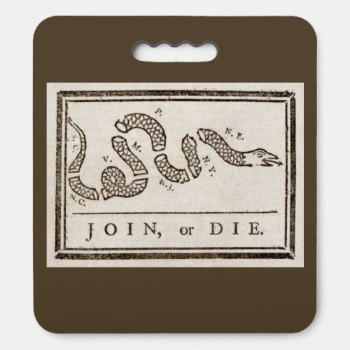 Join or Die Franklin Rattlesnake Political Cartoon Seat Cushion