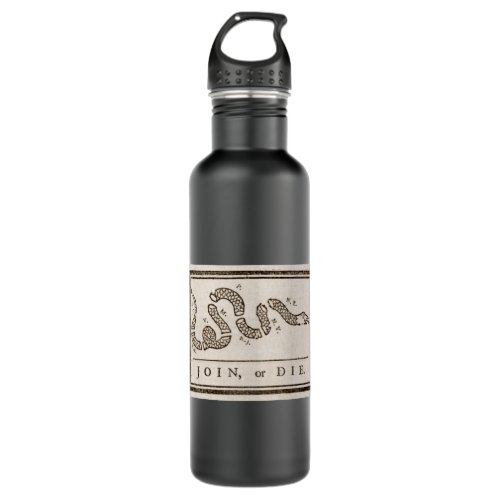 Join or Die Franklin Rattlesnake Political Cartoon Stainless Steel Water Bottle
