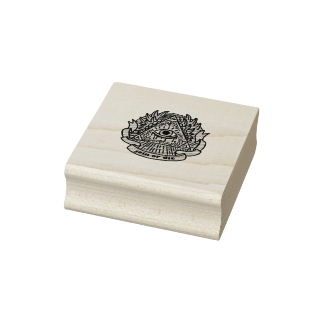 Join or Die Illuminati Hipster Esoteric Rubber Stamp (Stamp)