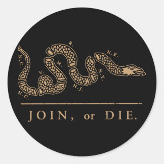 Join Or Die - Libertarian Classic Round Sticker
