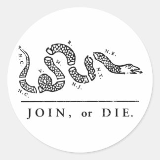 Join Or Die - Libertarian Classic Round Sticker